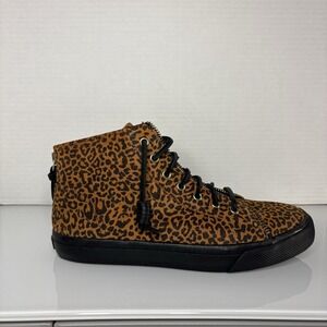 Sperry Rebecca Minkoff X Leopard High Top Sneaker Womens 7.5 Brown Sneakers